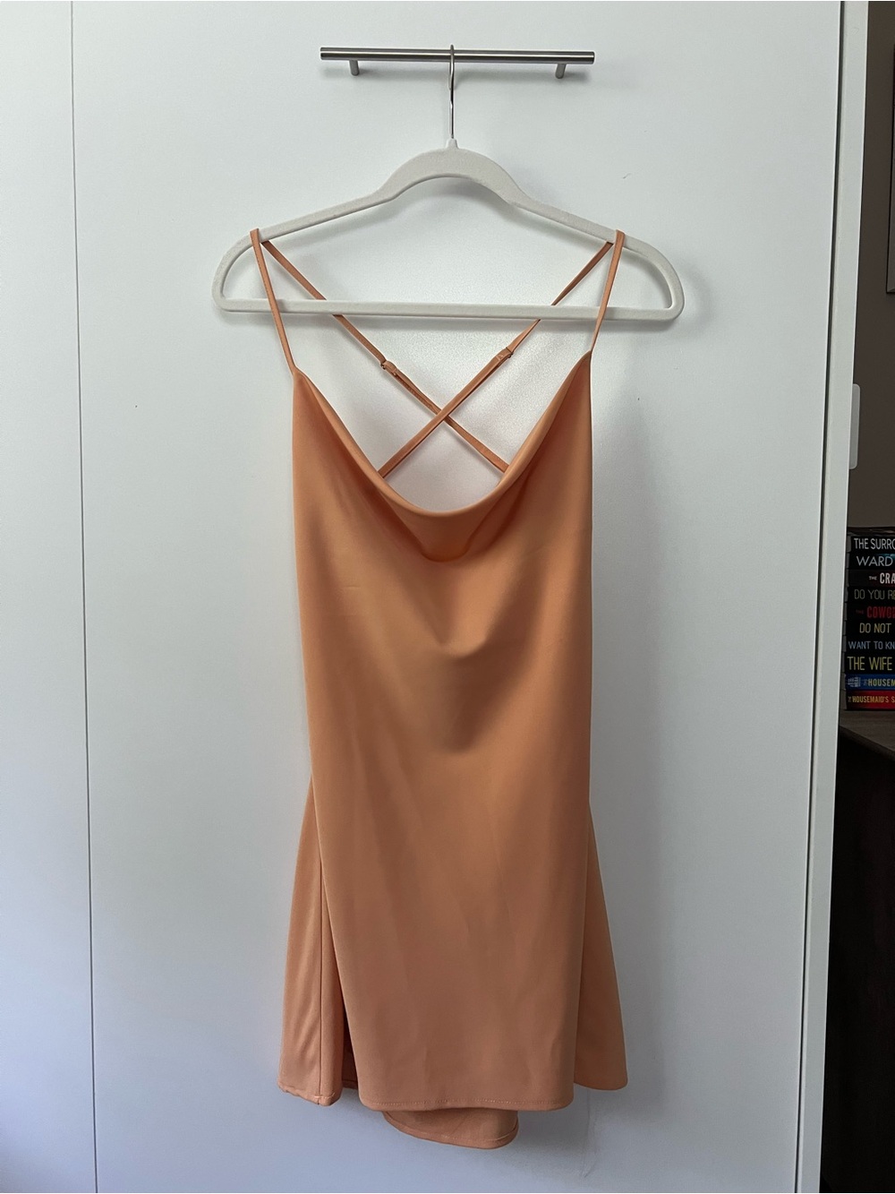 PrettyLittleThing Peach Cowl Slip Dress